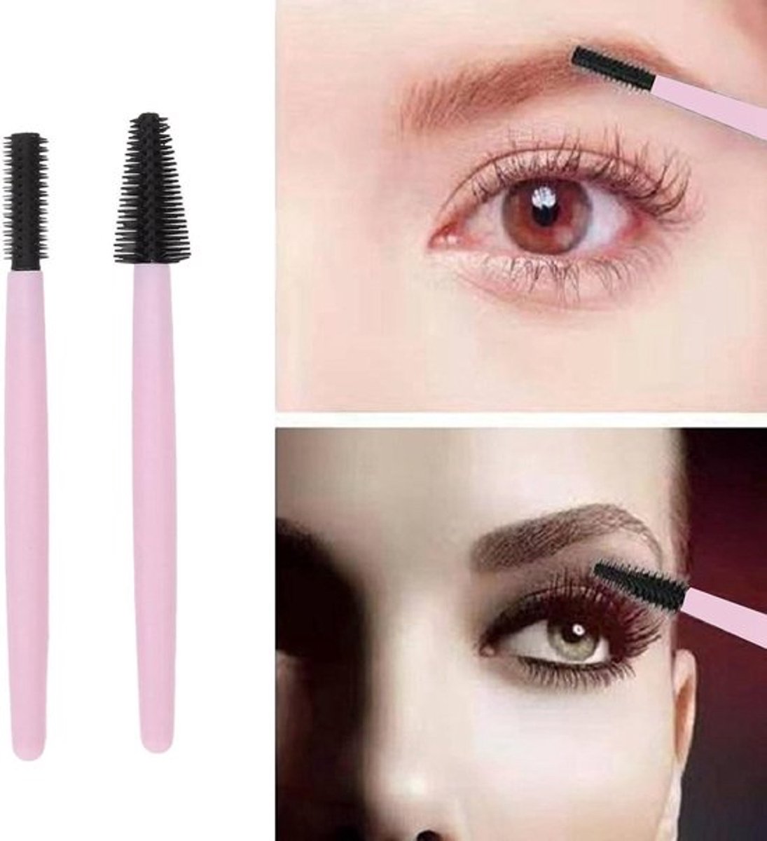 Wimperborstel van siliconen, draagbaar en herbruikbaar voor make-up - Paars - Zachte borstelharen