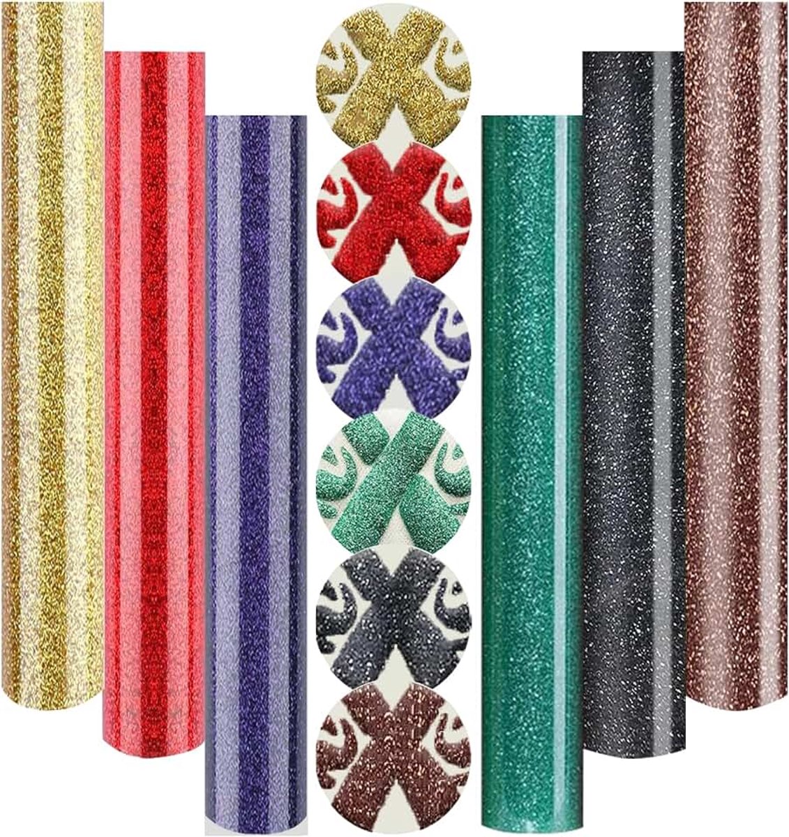 Puff Warmteoverdracht Vinyl 3D, Metallic Opstrijkbaar HTV voor Warmtepers T-shirts DIY Kleding Stof, 6 Kleuren 30,5