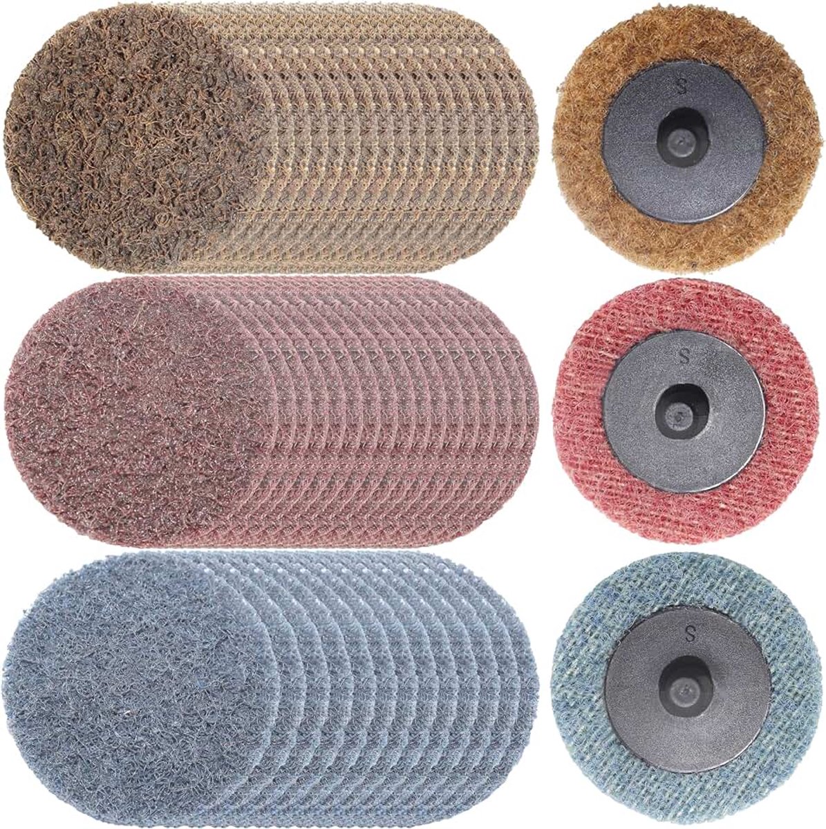 50 St Surface Conditioning Schuurschijf Gemengd 50 mm | 50mm Rechte Slijper, Nylon Schuurschijf, Vliesschijf Snelwisselschijf, Verf Roest Metaal Roestvrij Staal Ijzer, DGTAA50C4