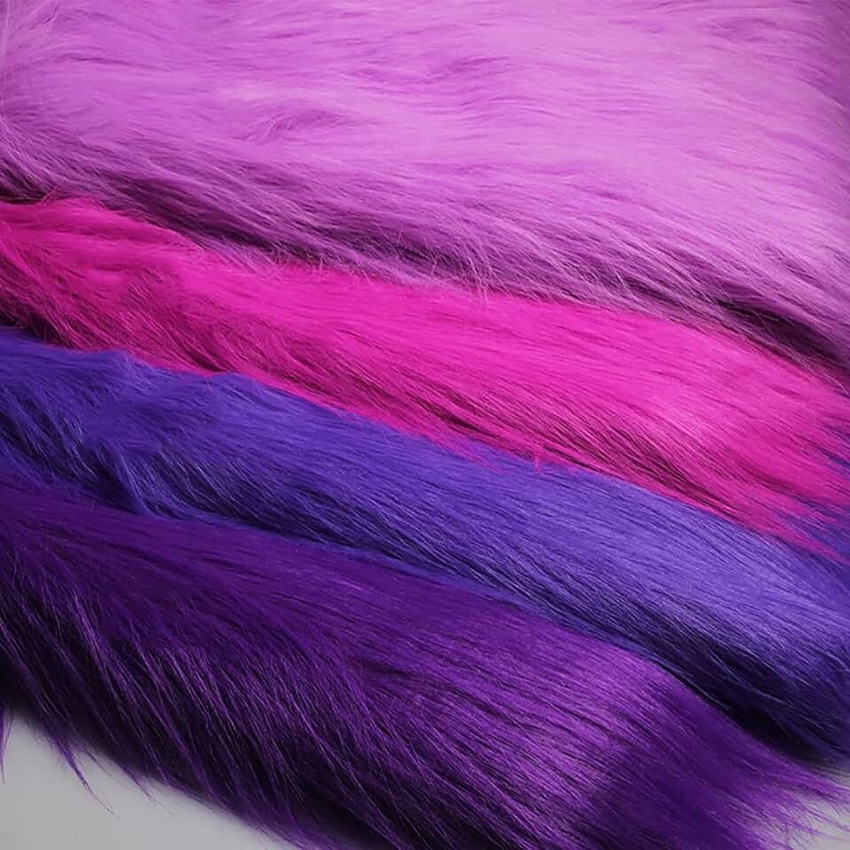 Stof paars nepbont stof lange stapel 12 cm luxe ruige bontstof voor het knutselen van foto prop achtergrond fursuit tapijten kostuums mode decoratie cosplay 50 x 170 cm (kleur: 3 paars)