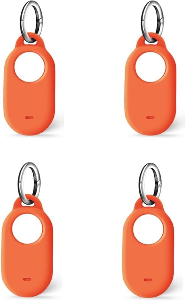 4 stuks siliconen hoes voor Samsung SmartTag 2, schokbestendig en anti-kras beschermhoes, gemakkelijke toegang en veilige pasvorm voor SmartTag 2 (oranje)