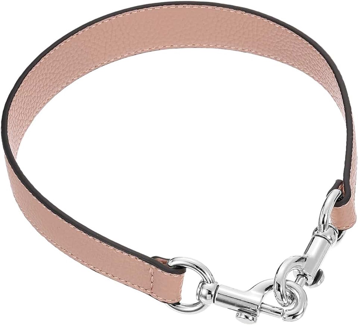 20,08 inch PU-lederen korte tasgreep met sluiting, portemonnee-handgrepen, handtassen, reserveriem voor clutch, tas, crossbody, onderarmtassen, roze, zilveren gesp