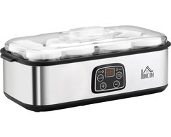 HOMCOM-Yoghurtmaker-PP-36x18,8x14cm-Zilver