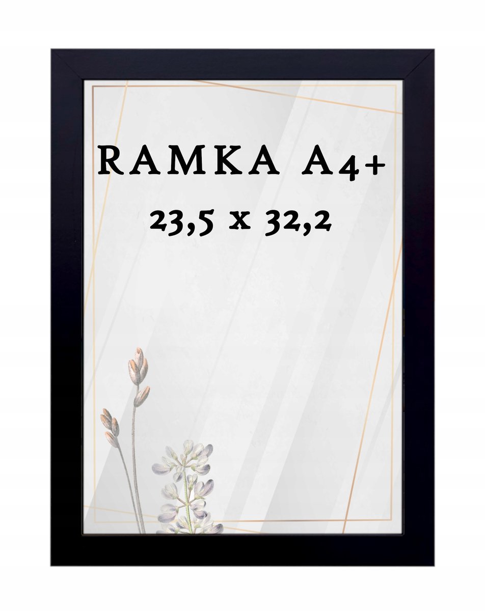 Zwarte A4+ Fotolijst 23,5x32,2 cm DAISY - Diploma & Certificaat