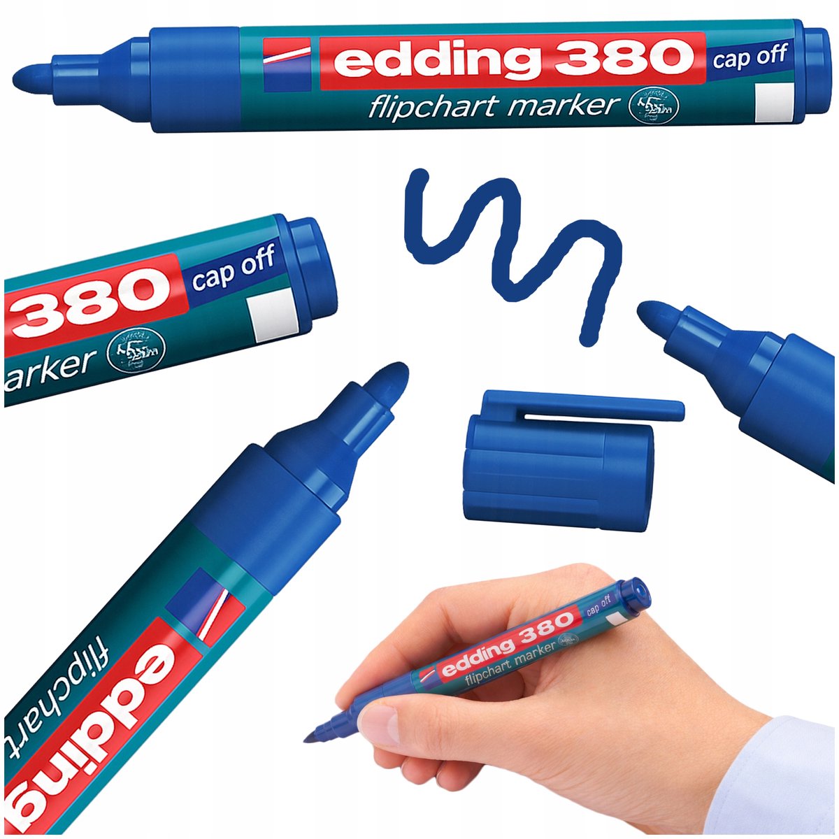 Edding Flipchart Marker Blauw 1,5-3mm - Vloeiend Schrijven Zonder Vlekken