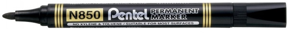 Pentel N850 permanente marker zwart - ronde punt, lengte 1,5 mm