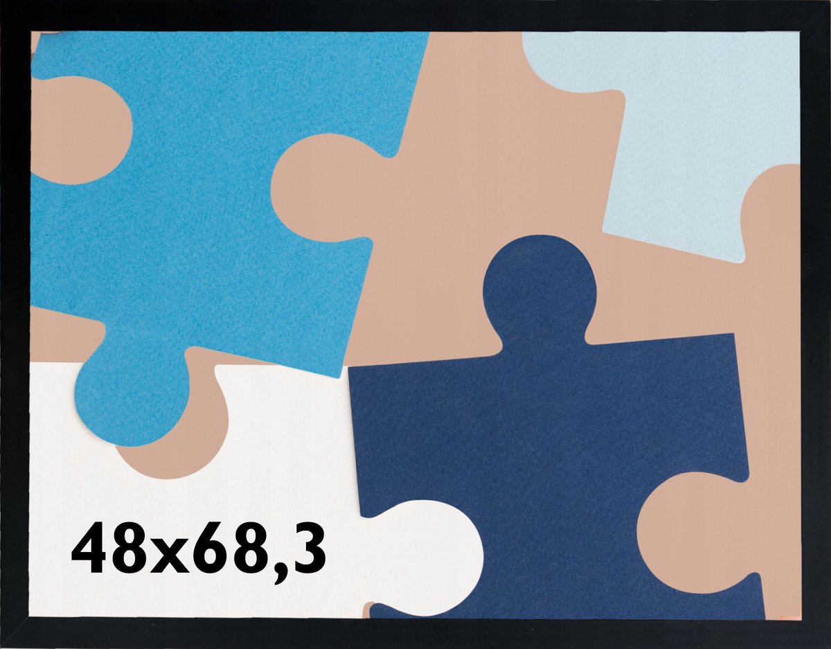 Fotokom Lijst 68,3x48 cm voor Puzzels, Posters, Foto's - Wit