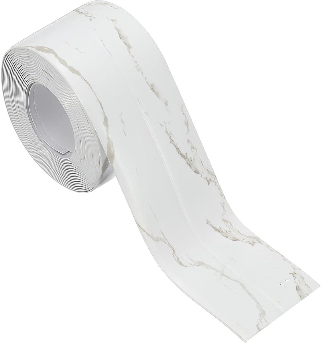 Afdichtingstape, zelfklevend, pvc-toiletafdichtstrip, badafdichtstrip, plakband voor badkamer, keukenwerkblad, marmerpatroon (3,8 cm x 3,2 m)