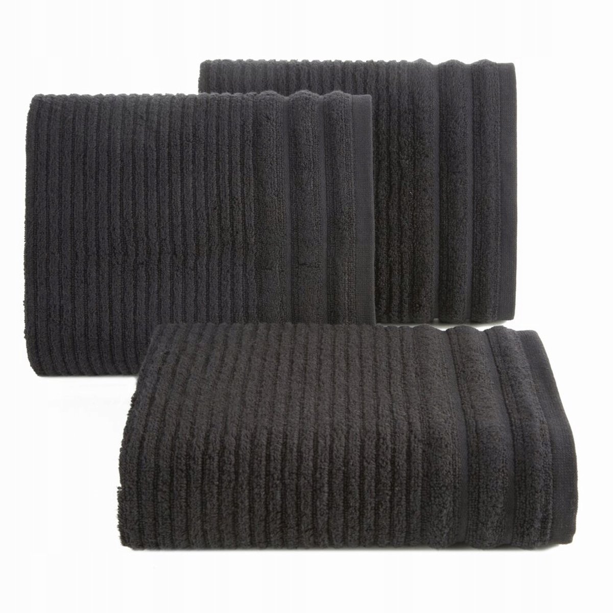 Luxe Katoenen Handdoek SAMMY 70x140 cm Zwart - Zacht & Absorberend