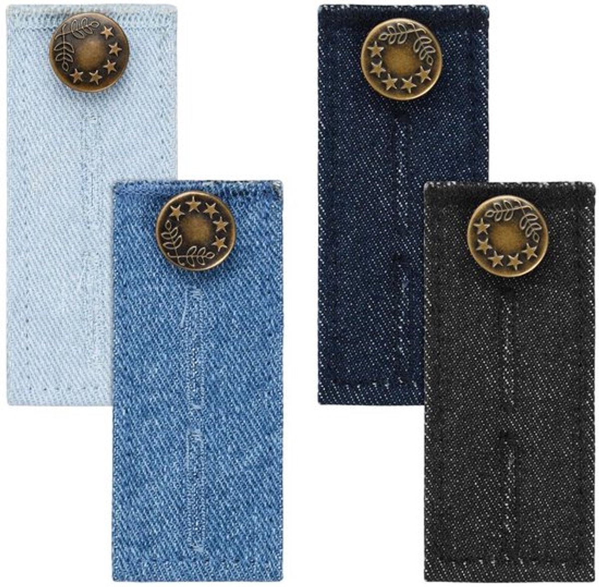 Allecto Plus - Knoop- en tailleverlenging voor broeken en overhemden - Set van 4