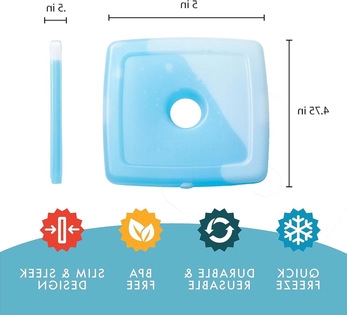 Slanke IJspakketten - Herbruikbare Koel elementen - Lunch Vers Houden - Urenlang Koel Vermogen - Set van 12 - Helder Blauw