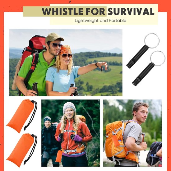 Noodslaapzak Set - Survival Tas Bivvy - Kamperen Outdoor - Lichtgewicht Draagbaar - 210 x 90 cm - Oranje Zwart — afbeelding 5