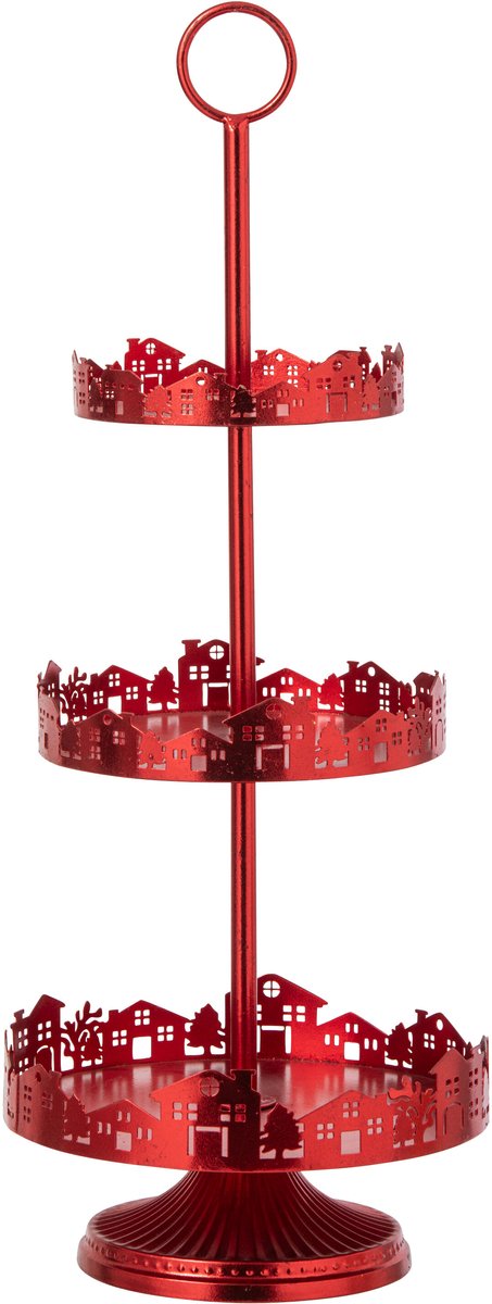 J-Line Decoratief dienblad - ijzer - rood