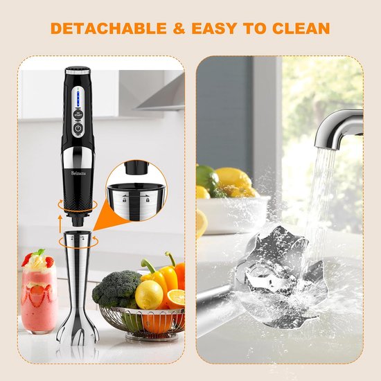 Draadloze Staafmixer - Keukenmixer Set - Eten Bereiden - 4-in-1 Functionaliteit - 21 Snelheden - Rood — afbeelding 4