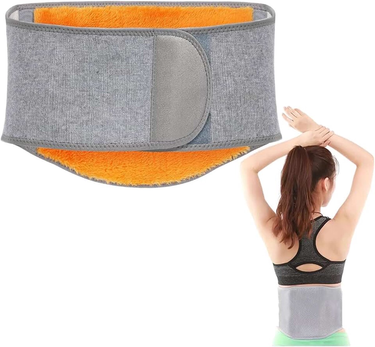 Rugverwarmer warmtebescherming riem, nierwarmer, lendenbandage van pluche, nierwarmer lichaamswarmer voor dames, unisex warmteband, unisex rugverwarmer, nierwarmer winter rugverwarmer, maat L