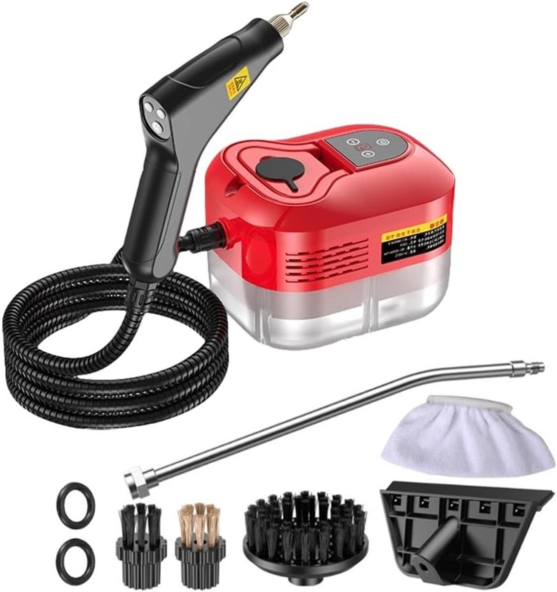 Handstomer met Sterilisatie - Krachtige Stoomreiniger - Diep Reinigen Thuis - Chemisch Vrij Reinigen - 1200ml Watertank - Rood