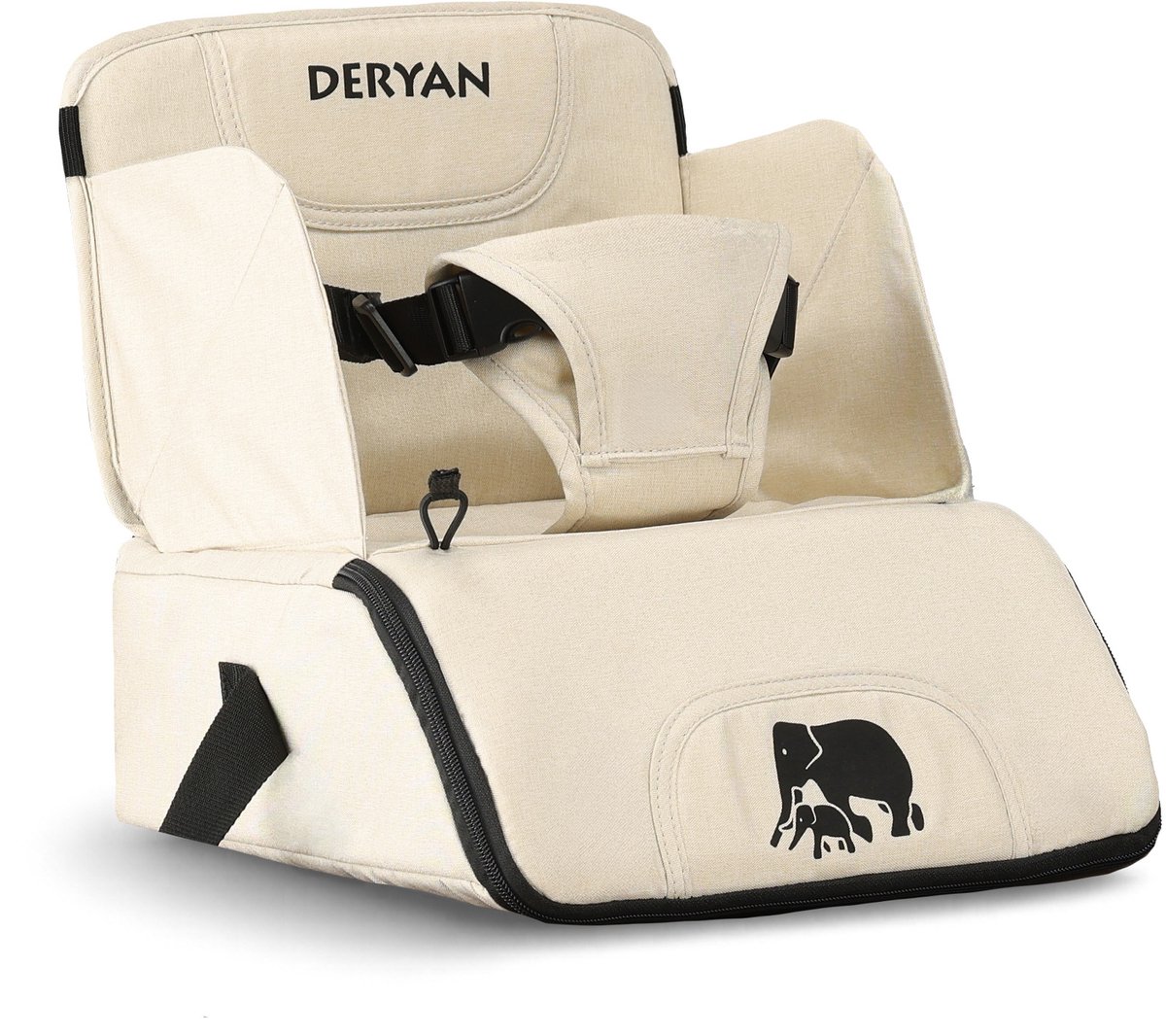 Deryan Booster Stoelverhoger V2 - Inclusief bevestigingsriem - Nougat