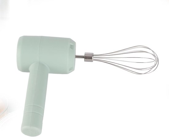 Elektrische Handmixer - Draadloze Mixer - Beslag Maken - USB Oplaadbaar - 21 cm Diep - Licht cyaan — afbeelding 3