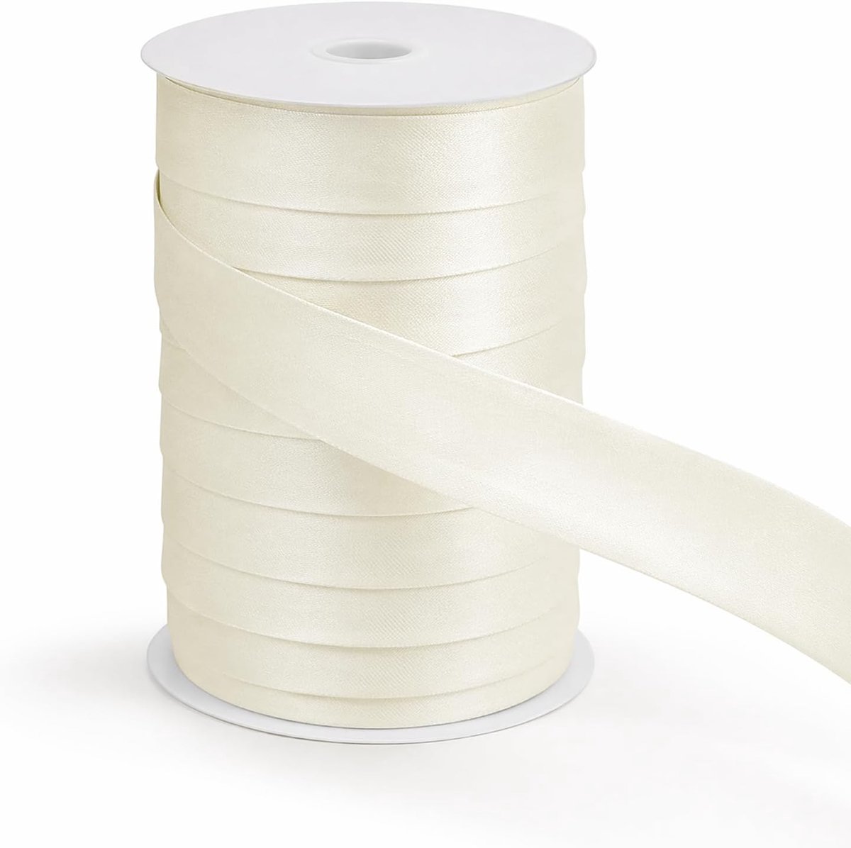25 mm x 50 m, dubbel gevouwen rand om te naaien, zoomtape voor doe-het-zelf knutselen en decoratie, satijnen naadband van polyester, beige