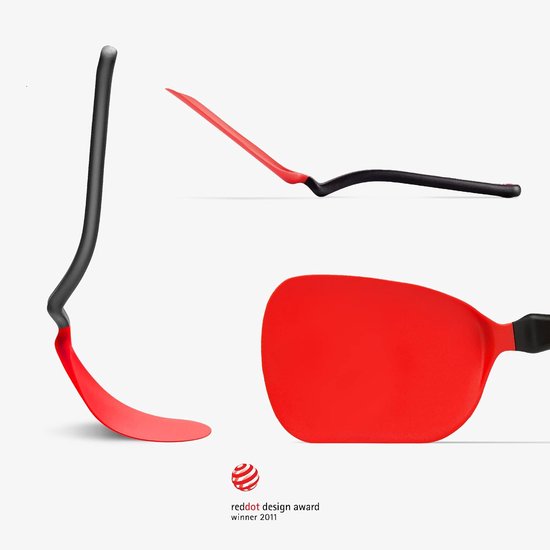 CHOPULA nylon spatel, rood, flexibele spatel, kunststof, ideaal voor het omdraaien en snijden van je pannengerechten, hittebestendig tot 250 °C, vaatwasmachinebestendig, BPA-vrij — afbeelding 4