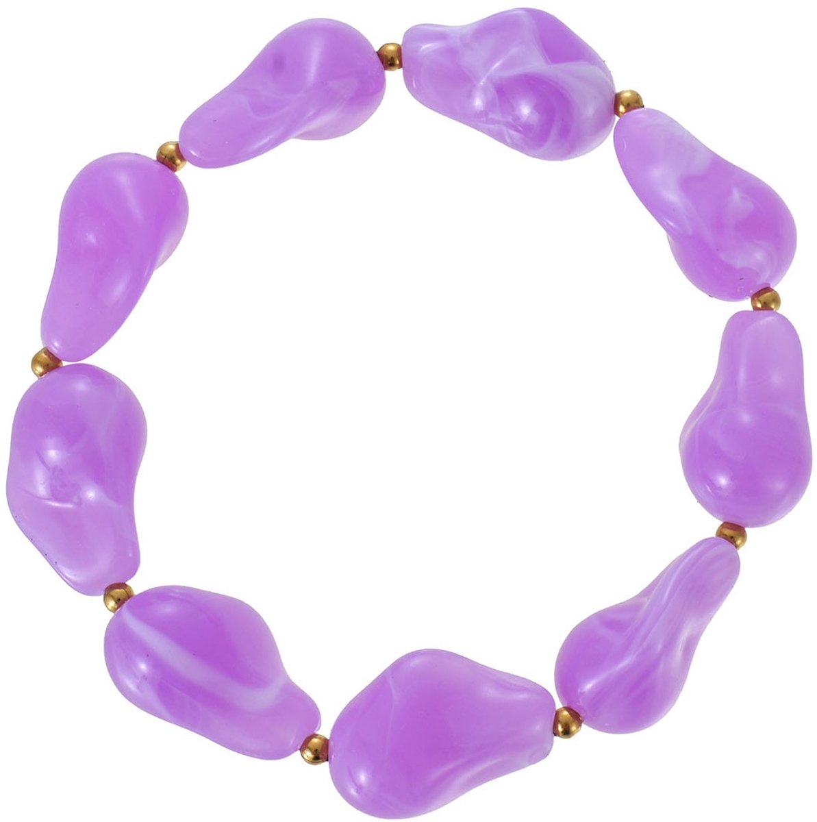 C-B8.2 BN1144-023-4 Steel BraceletAcrylic Beads Elastic Purple