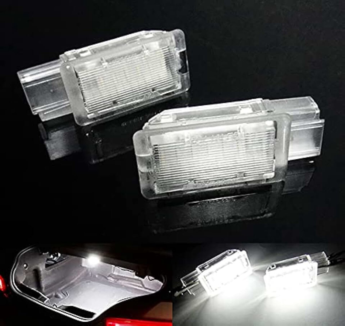 2x LED Interieur Voetruimte Kofferbak Boot Licht Wit Voor Adam Ampera Astra J K Corsa E Insignia B Meriva B Mokka Viva