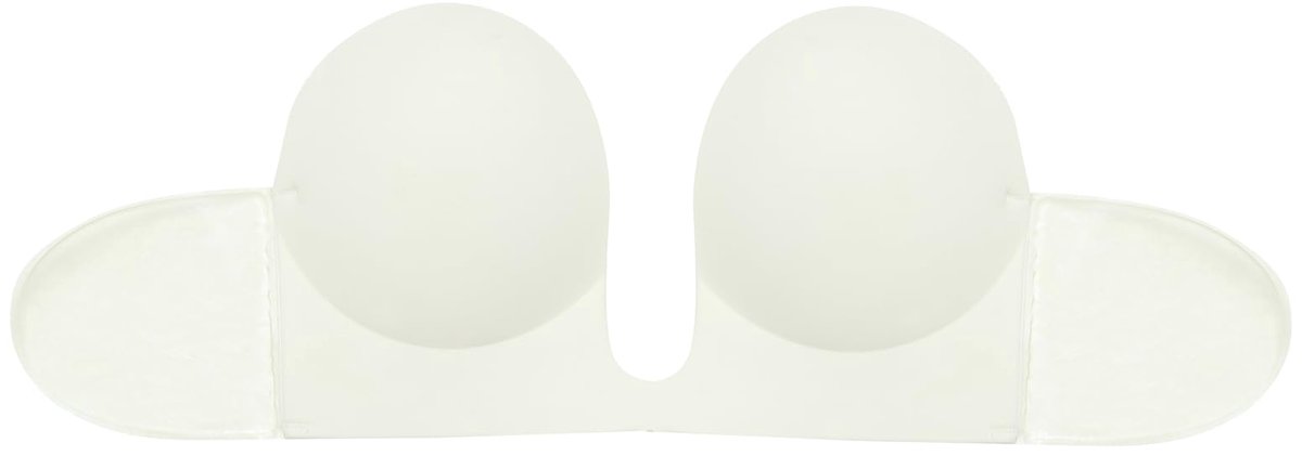 Bye Bra Naadloze U-vormige bh, onzichtbare zelfklevende plunge-bh, strapless en rugloos, push-up effect, voor diepe V-hals en laag uitgesneden halslijnen, A-E (VK, cup & band, C, standaard, wit)