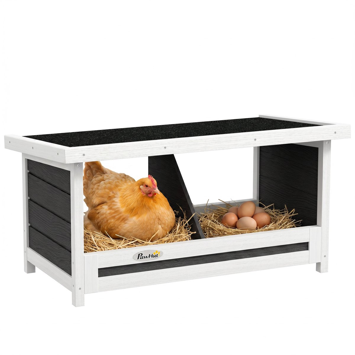 PawHut nestkastjes - Vurenhout - 66 x 37 x 34 cm - Grijs
