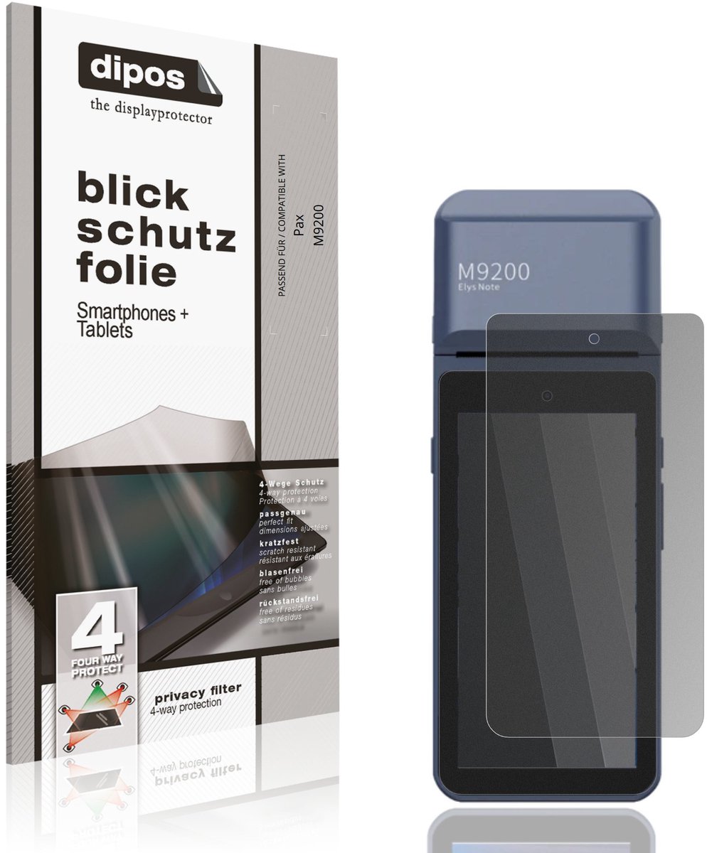 dipos – Matte Privacy Screenprotector geschikt voor Pax M9200 | Anti-Spy Beschermfolie