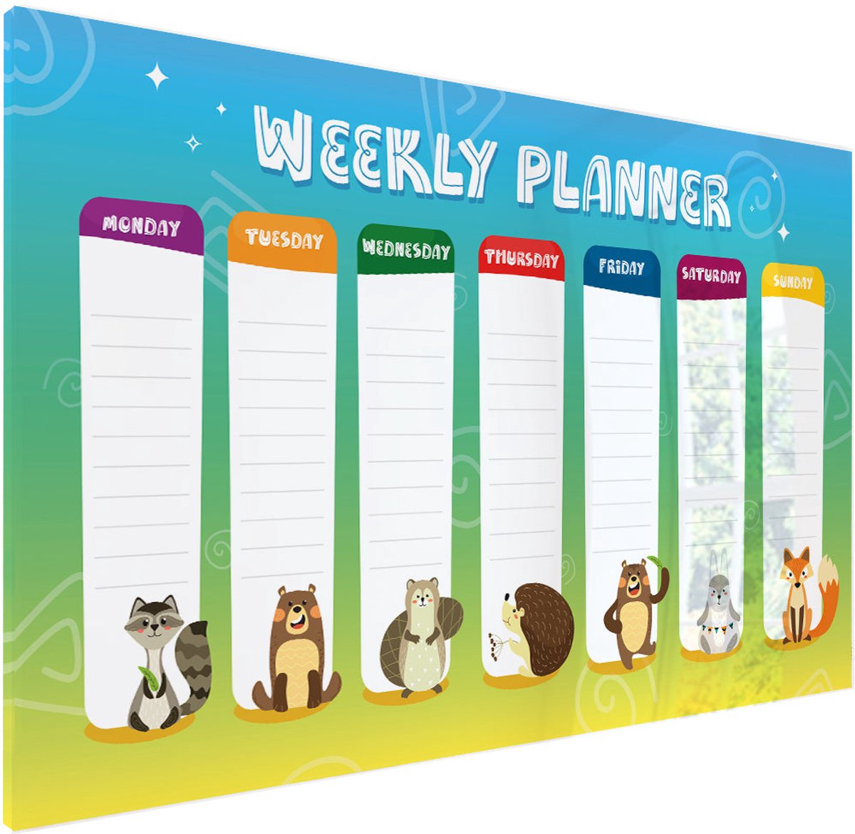 Mydesignglas Whiteboard - Metaal - Magneetbord - Memobord - Elk Type Magneet - Weekplanner- 90x60 cm