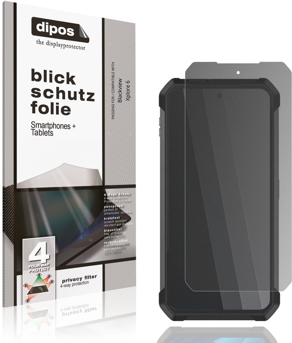 dipos – Matte Privacy Screenprotector geschikt voor Blackview Xplore 6 | Anti-Spy Beschermfolie