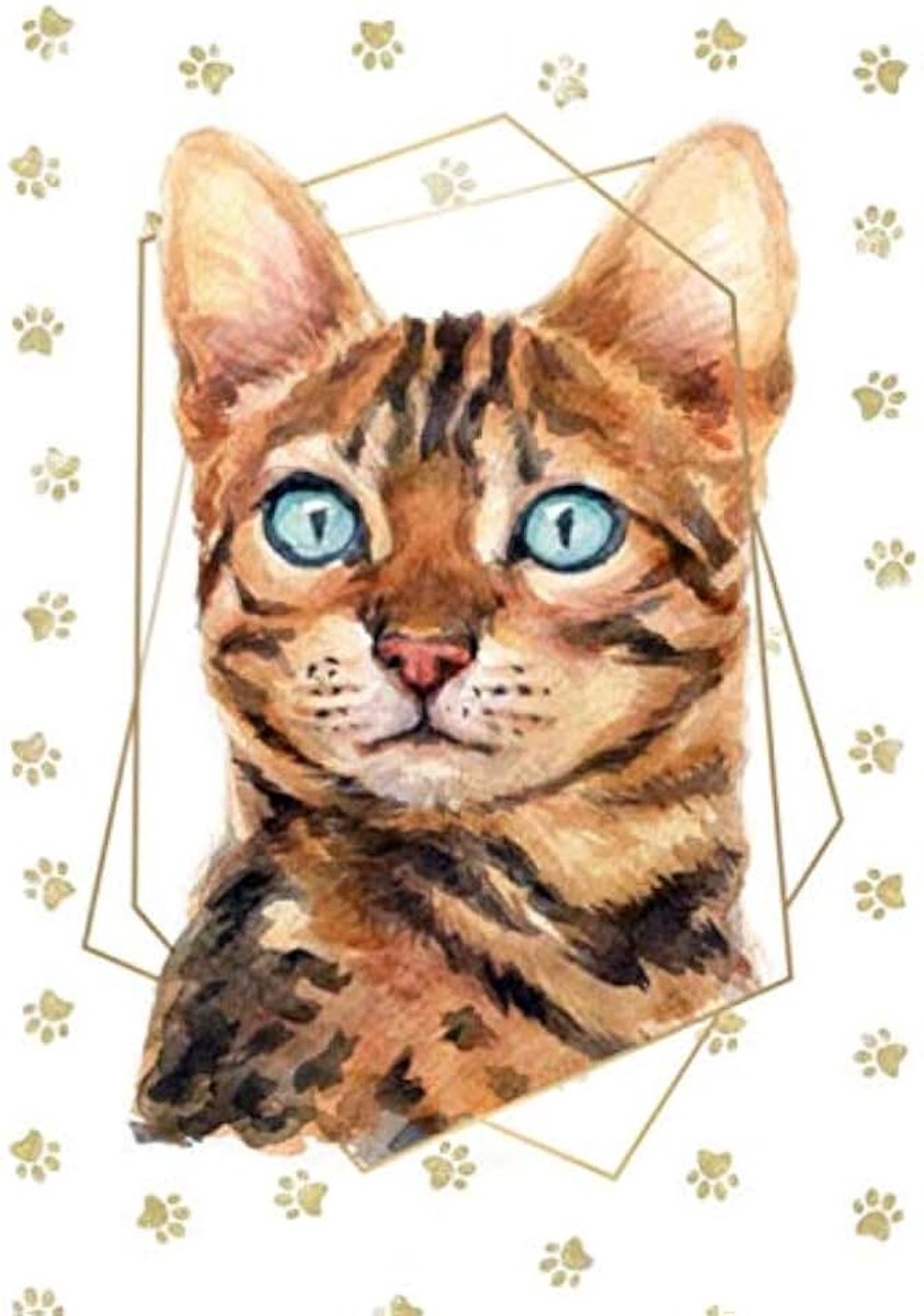 Cat Portrait Notebook -- Creative Journal: 7x10, Cream Paper, 5mm Dot Grid, 184 Pages
