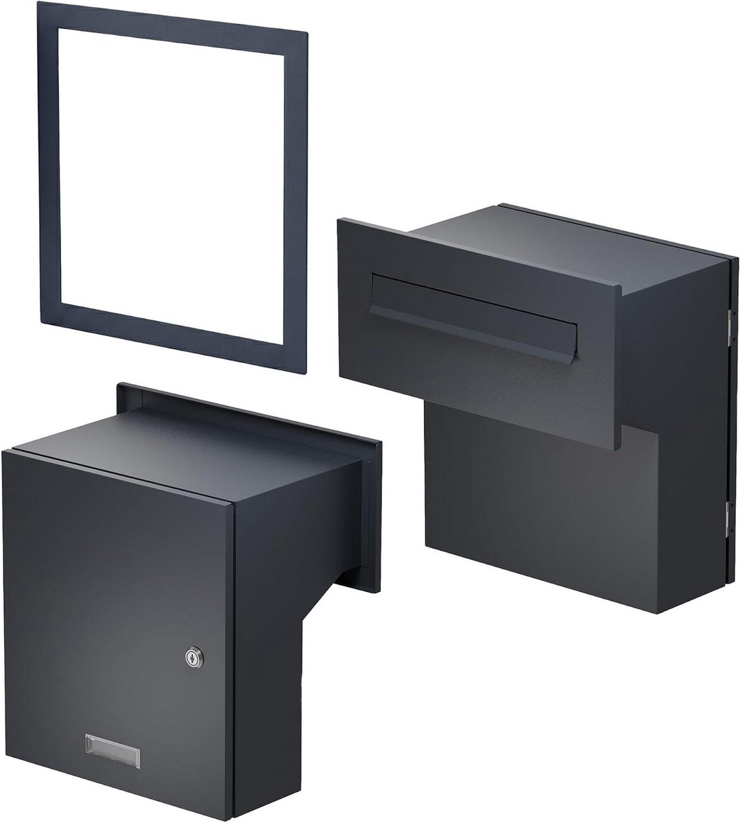 Wandbrievenbus Antraciet - Doorwerpbrievenbus Inbouw - Post Veilig Ontvangen - Instelbare Diepte - 33 x 35 cm - Antraciet