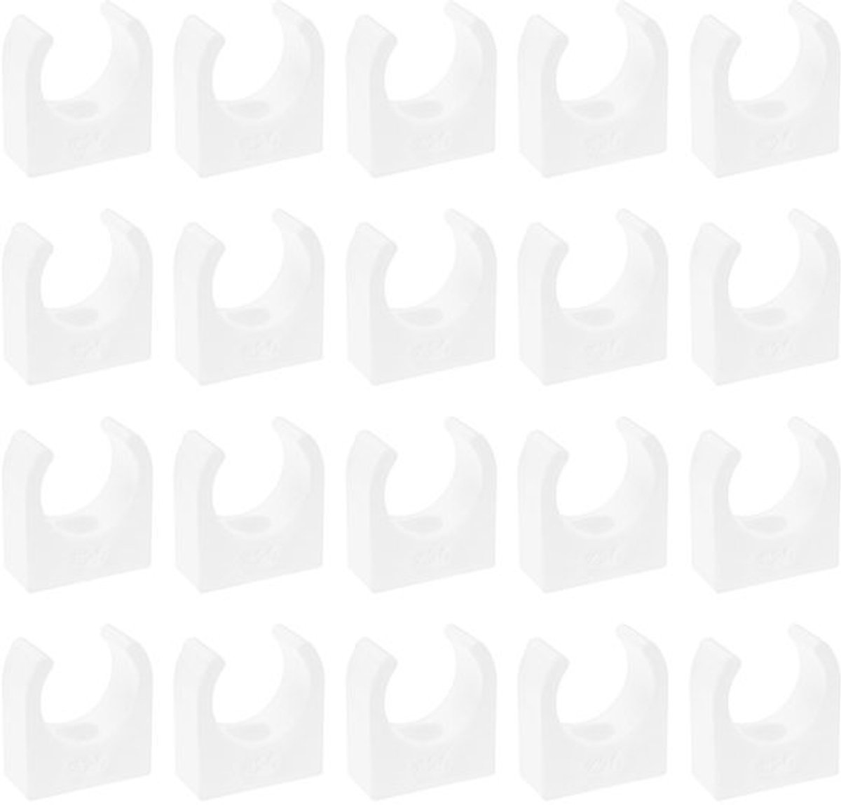 Waterpijpklemmen 20 Stuks - Kunststof - Binnendiameter 18 mm - U-vormige Pijpclip - Voor Irrigatieslang - Duurzaam en Wit - Buisklem
