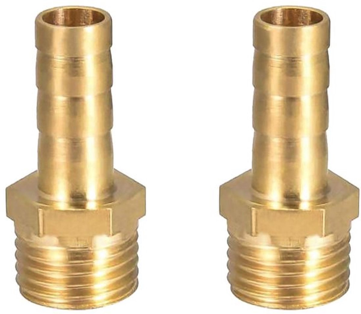 Slangfitting Messing - 2 Stuks - 8 mm Buisaansluiting - 1/4 Inch Mannelijke BSP Draad - Corrosiebestendig - Voor Water/Gas/Brandstof - Slangaansluiting