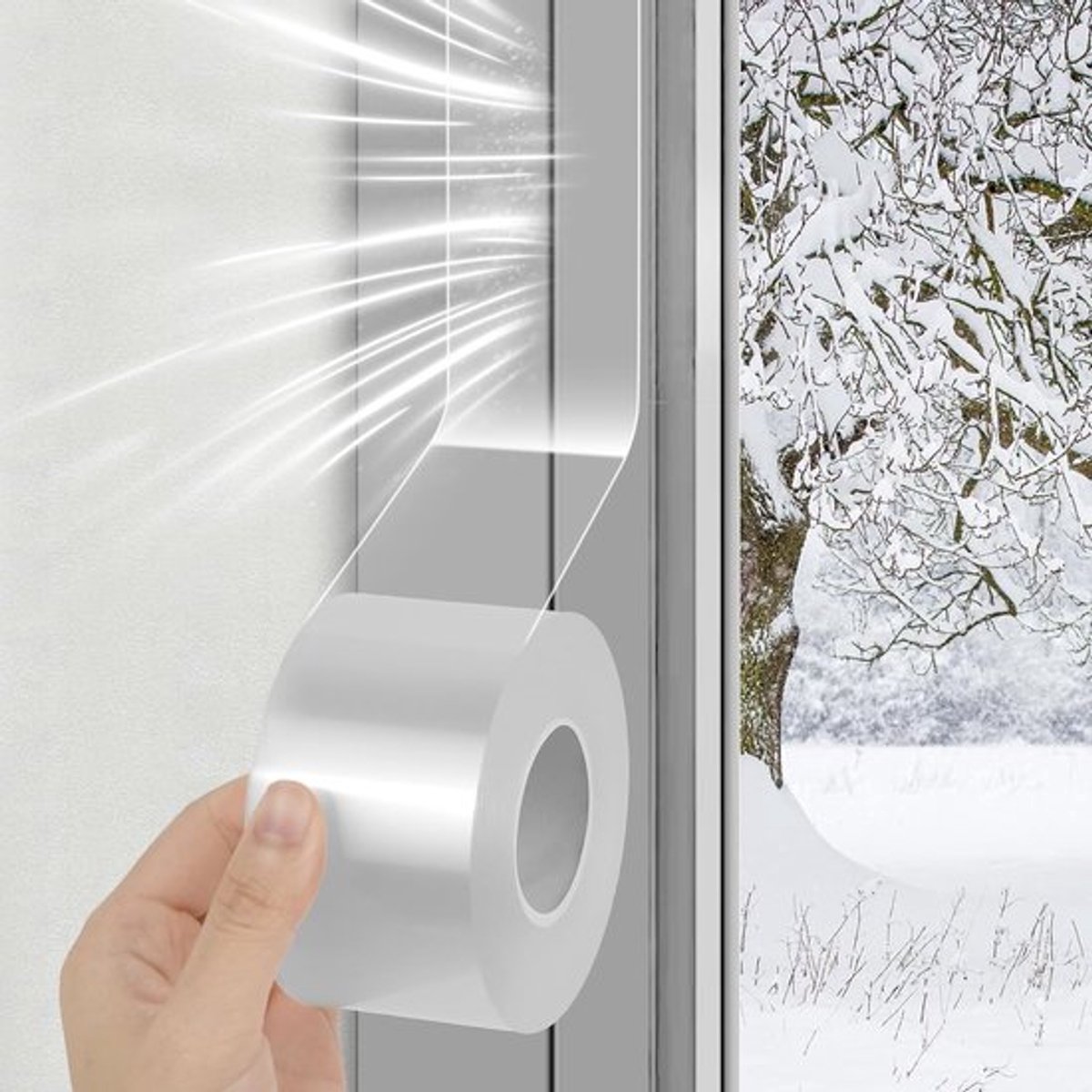 Transparante Raamafdichting - Weerbestendige Afdichtingstape - 5cm*10m Waterdichte Raam Tocht Isolatie - Afdichtingsfolie Tape - Geen Restanten Tape - Plakband voor Winter - Deur Tochtstopper Dak
