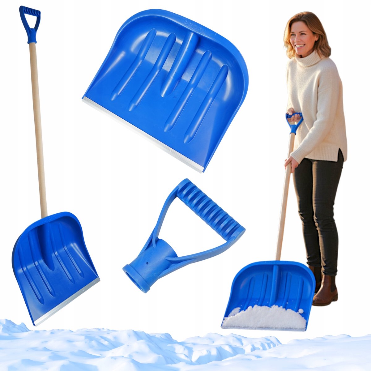 Sneeuwschuiver met stalen rand en 100 cm steel