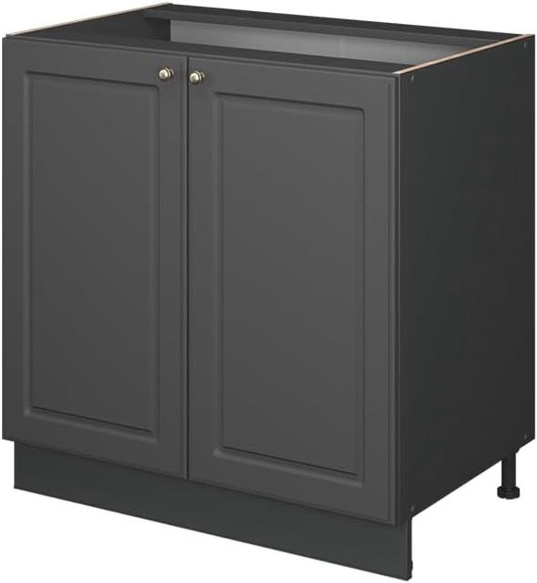 Keukenkast - Onderkast spoelbak - Keuken organiseren - MDF fronten - 80 cm breed - Antraciet goud