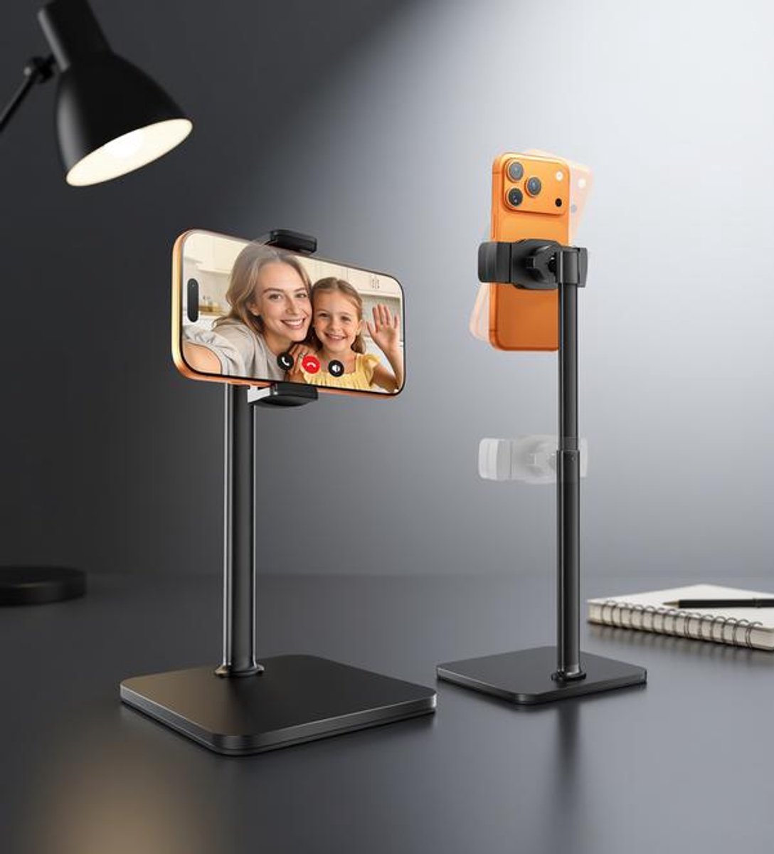 Huis Geluk Telefoonhouder voor Bureau, Hoogteverstelbare Telefoonstandaard (8-11 Inch) voor Livestreams, Video's & TikTok – Compatibel met iPhone 17/16/15, Samsung & Smartphones van 4-7 Inch
