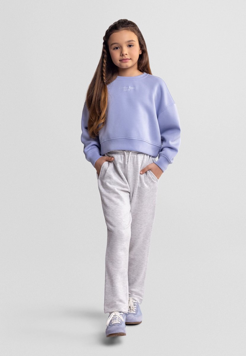 Minoti sweater meisjes met borduursel - viscose - blauw