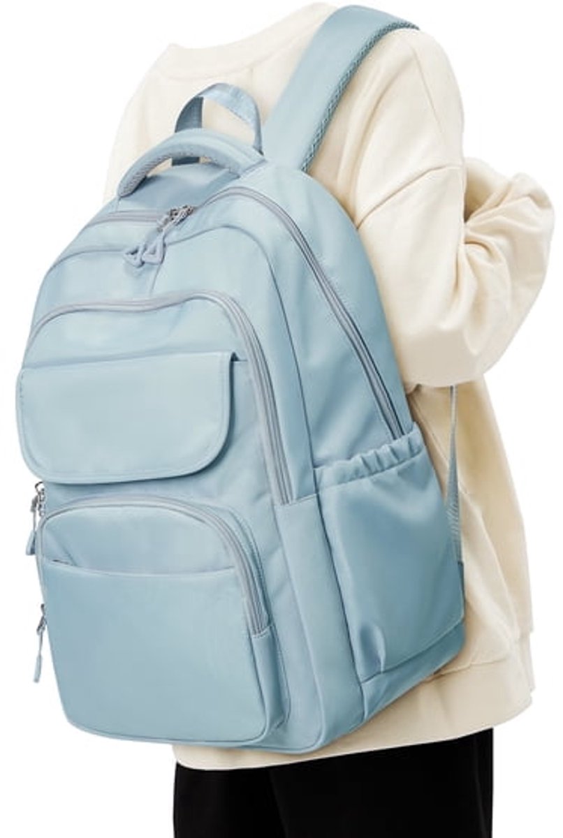 Leuke unisex rugzak, waterdichte rugzak voor de middelbare school, eenvoudige rugzak voor studenten, laptoprugzak voor op reis, lichtgewicht casual rugzak voor dagelijks gebruik, rugzak voor de onderbouw van de middelbare school, blauw