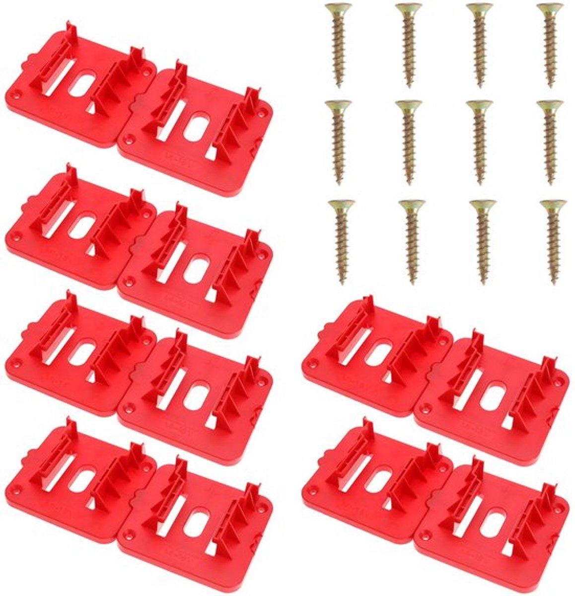 Lithium Batterij Houder - Batterij Base - Rood - 6 Stuks - Geschikt voor Milwaukee M18 18V Batterijserie - Veilig en Praktisch