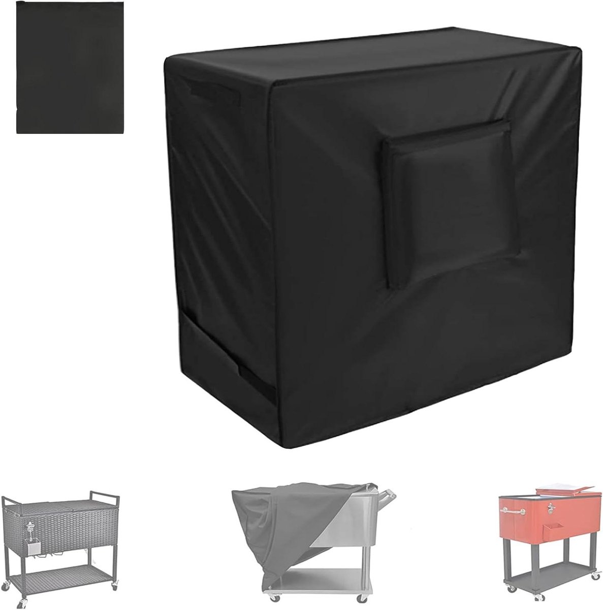 Koelboxhoes - IJskoeler Deksel - Buiten Beschermen - Waterdicht Oxford Materiaal - 37x20x36 Inch - Zwart