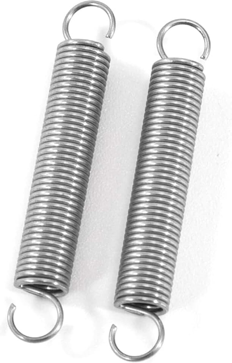 Verlengveren, 25 mm, trekveren met haken, roestvrijstalen veer, buitendiameter 4 mm, draaddiameter 0,45 mm, dikte 0,49 kg, 20 stuks