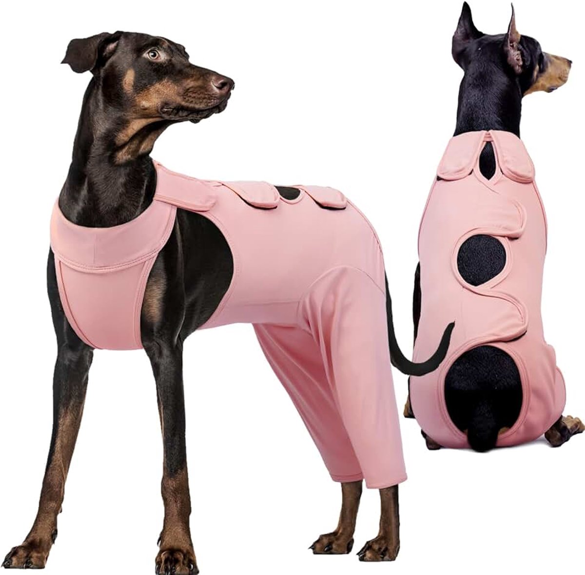 Hondenbody na-OP-rugbescherming voor honden, anti-wond body voor honden, castratie, herstelpak, hondenbescherming voor reuen en teven, roze, XL