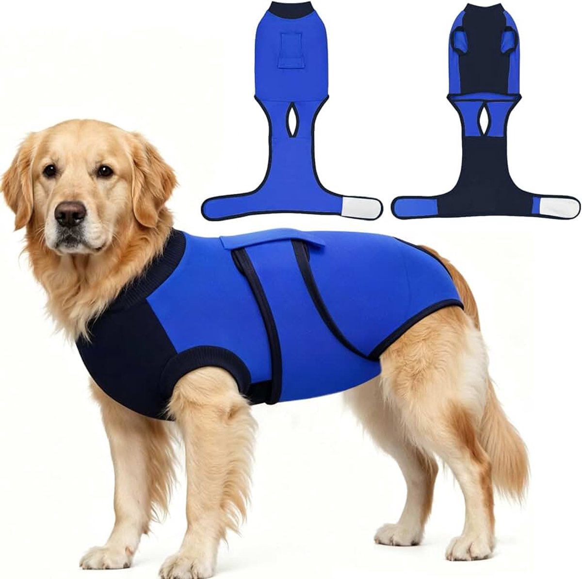 Herstelpak voor honden, onesie voor honden, eendelig pak voor vrouwelijke, castratie en mannelijk onzijdig E-kraag, huisdierbody voor postoperatieve verzorging, Zachte hond chirurgische kegel