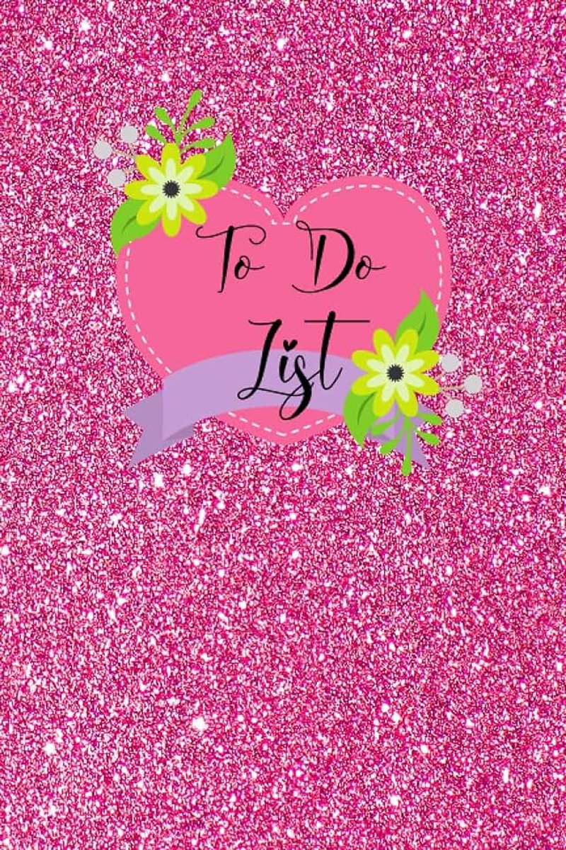 List Daily Task Checklist Planner: To Do List Notebook, Pink Glitter Cover, To Do List Book, To Do Notebook, To Do List, To Do List Planner, Task ... Notebook for Work, 6 x 9 in, To Do Journals