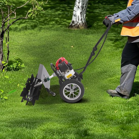 Benzine Veegmachine - Motorbezem Sneeuwruimer - Tuin Reinigen - 60 cm Borstelbreedte - 43cc - Zwart — afbeelding 3