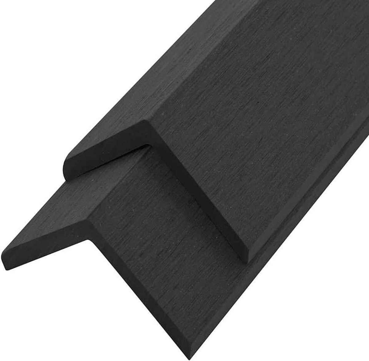 Yorten Terras hoeklijsten afsluitlijst 5 st. WPC terrashoekprofielen L-lijst 170 x 4,5 x 4,5 cm milieuvriendelijk (zwart)