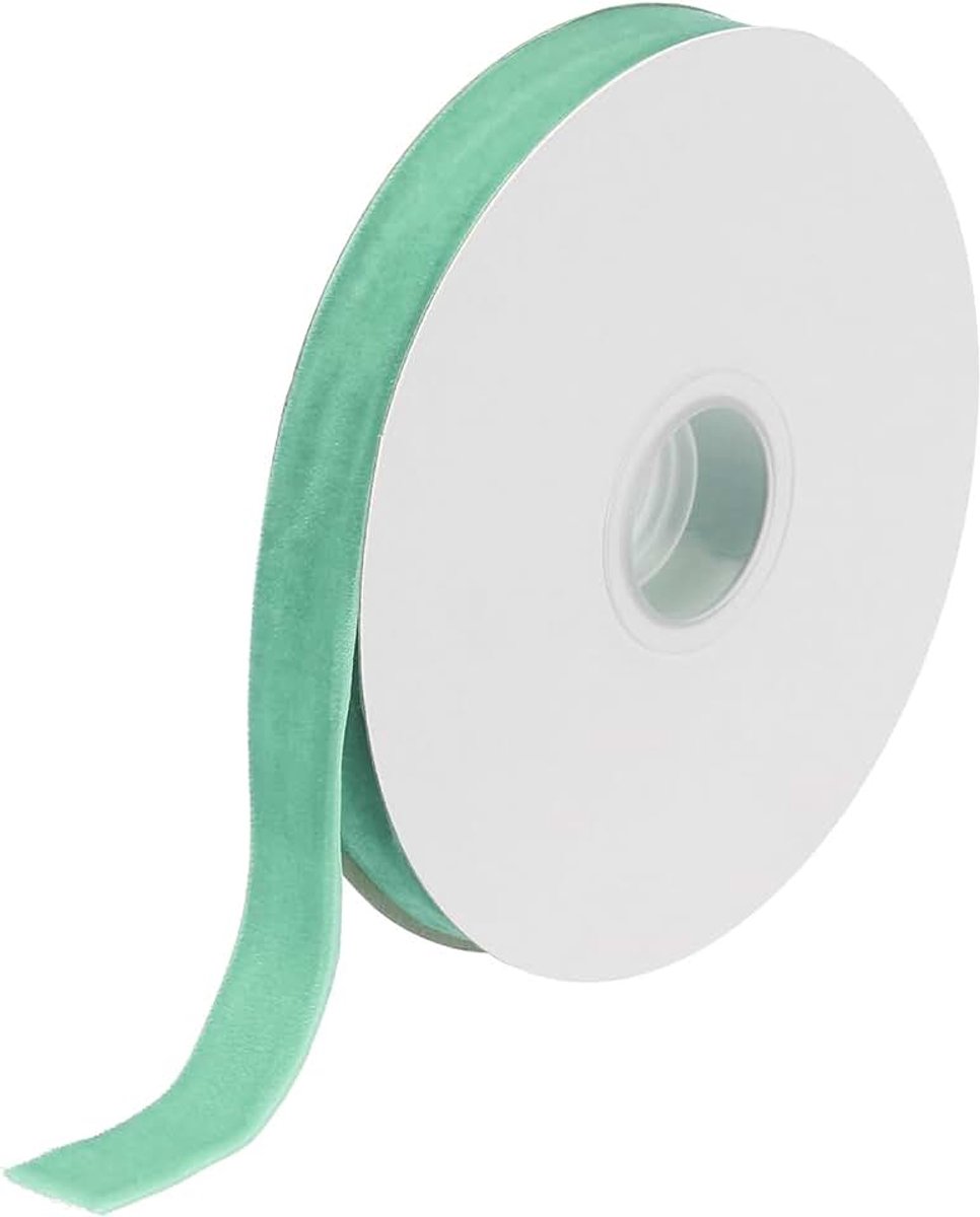 Fluwelen lint 5/8 inch x 10 Iarden enkel gezicht spoel fluweel zijde voor boeket DIY handwerk geschenkdoos bruiloft lichtgroen